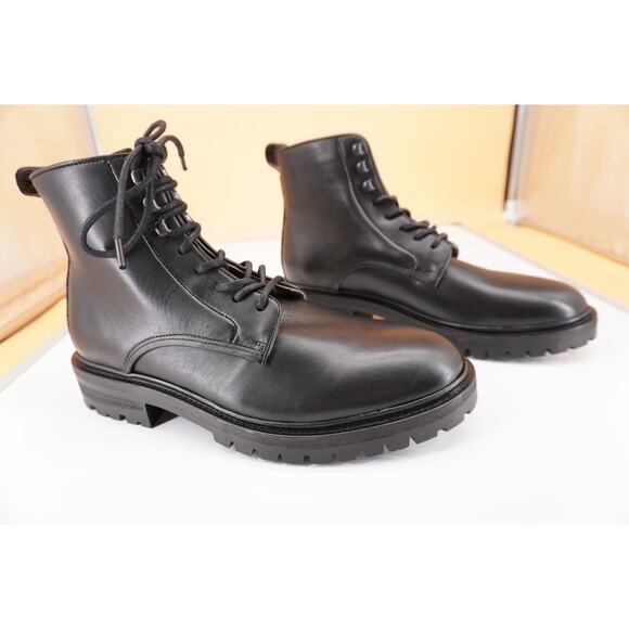 ALLSAINTS Laker Bobcat Black Leather Ankle Army Boots SZ 8 New $299 Mens Lace Up main image 10